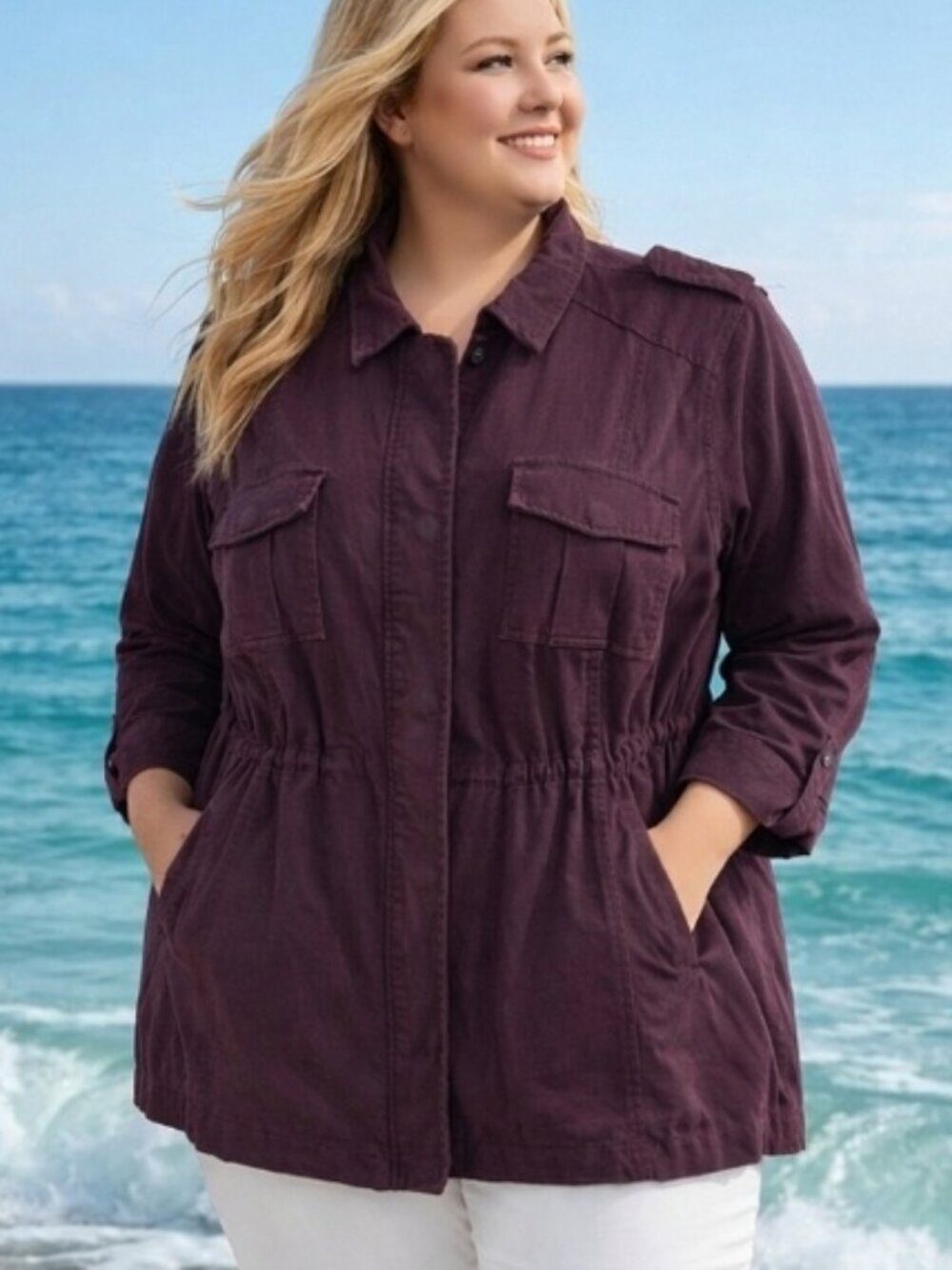 NWT Torrid Utility Anorak Jacket – Plum “Sassafras” – Size 1X
